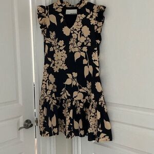 Pink Martini Floral Black and Cream Kids Dress